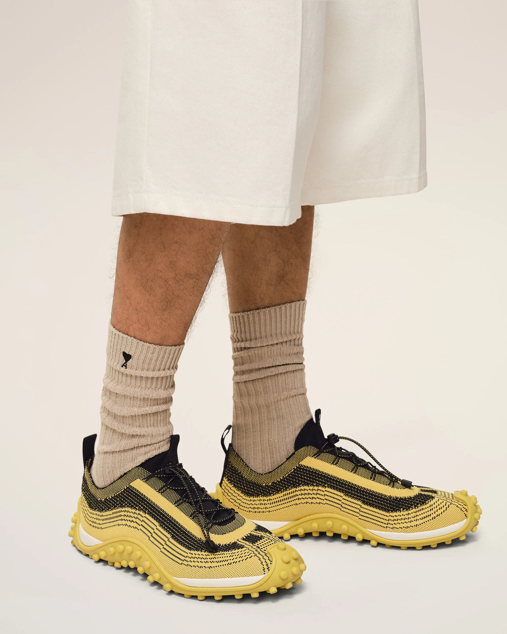 AMI - Sneakers Mirage Jaune en Maille