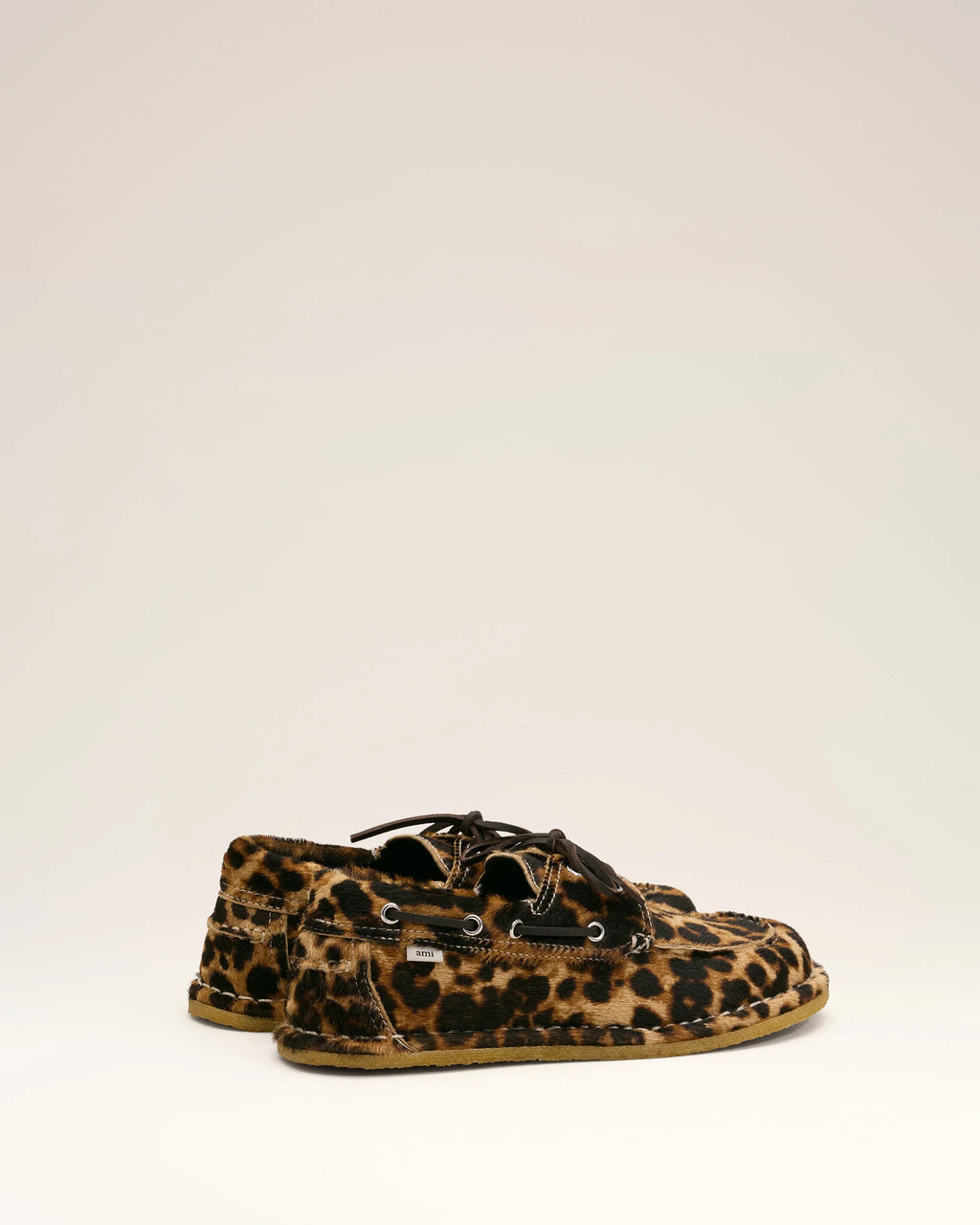 AMI - Chaussures bateau imprimé Léopard