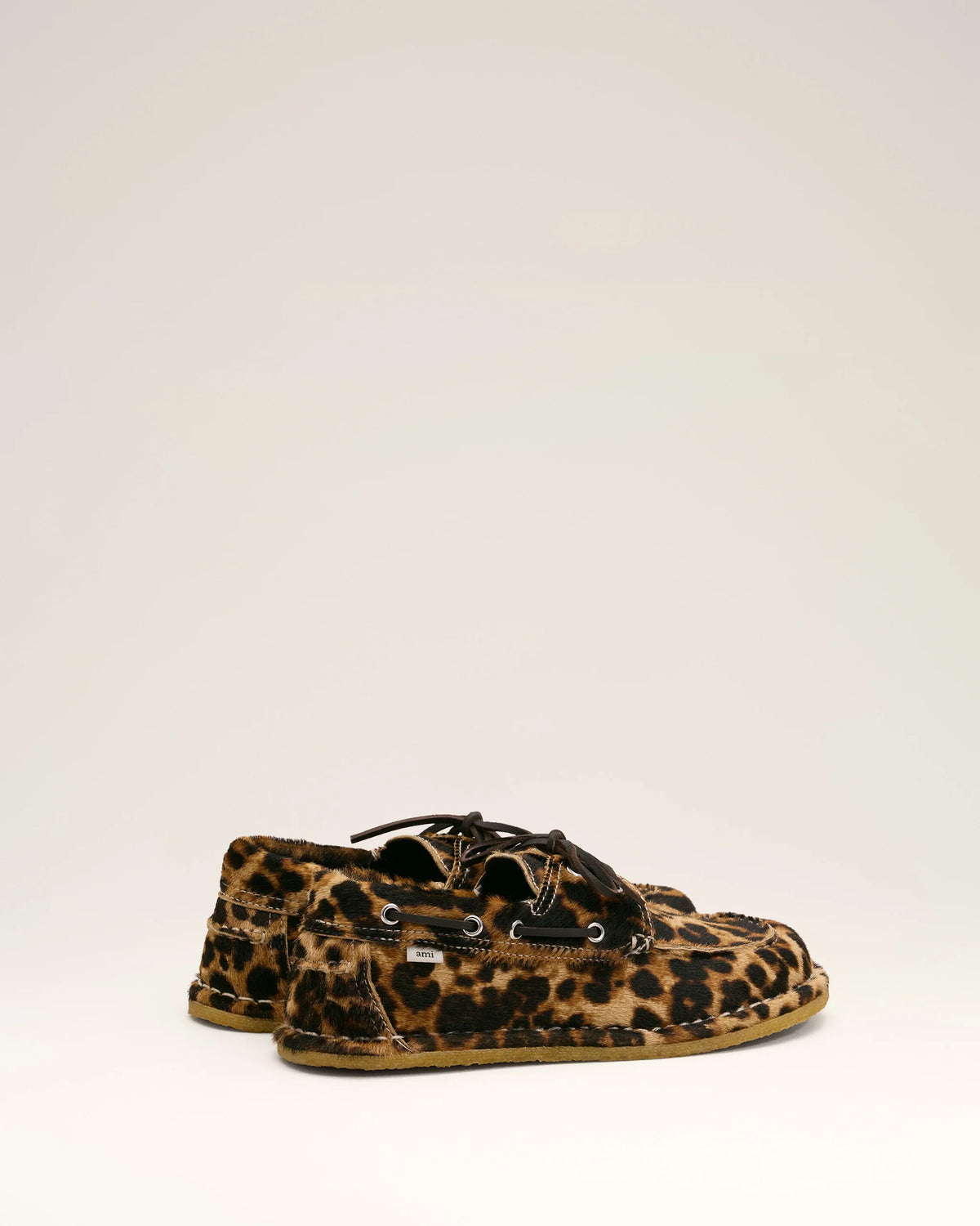 AMI - Chaussures bateau imprimé Léopard