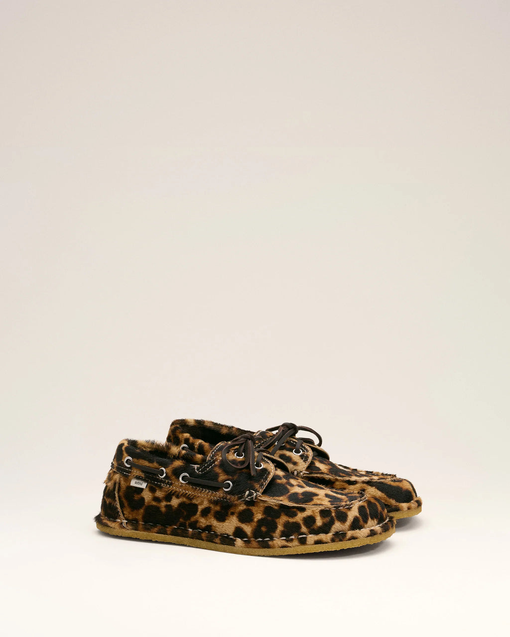 AMI - Chaussures bateau imprimé Léopard
