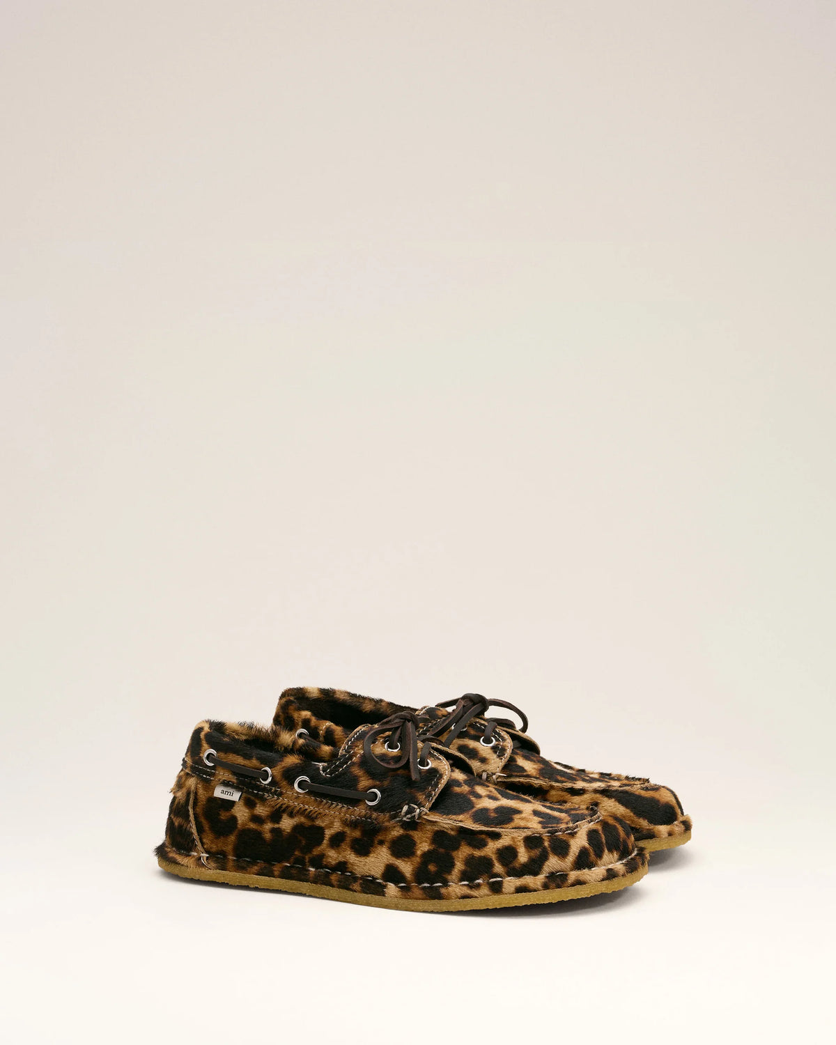 AMI - Chaussures bateau imprimé Léopard