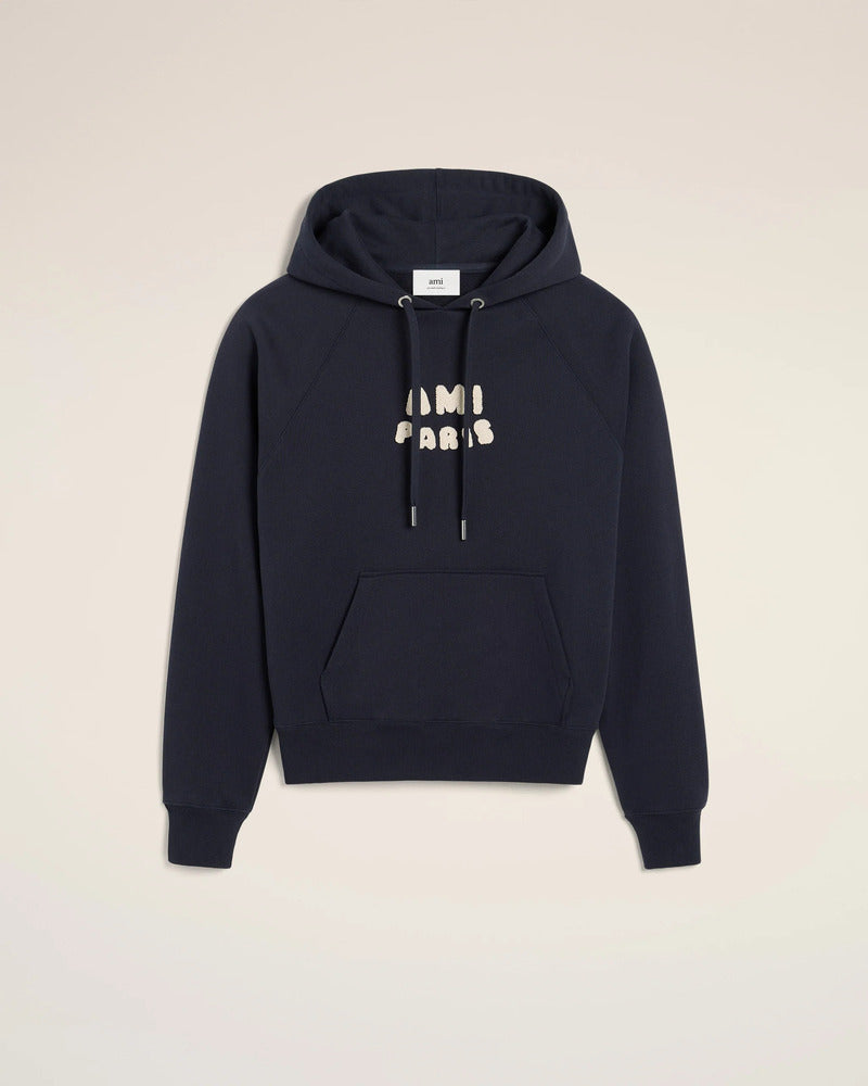 AMI - Hoodie patch Ami Paris Bleu Marine