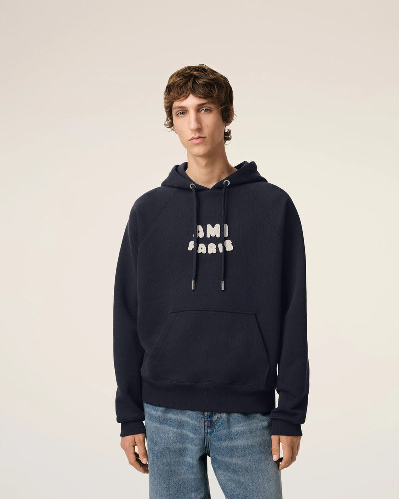 AMI - Hoodie patch Ami Paris Bleu Marine