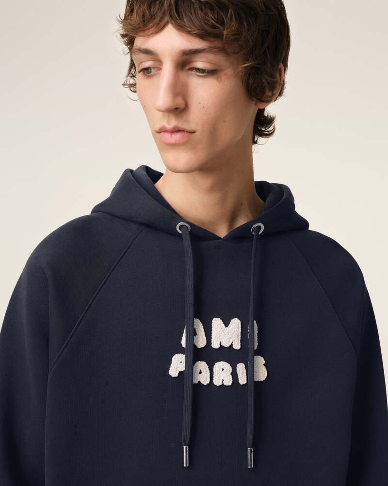 AMI - Hoodie patch Ami Paris Bleu Marine