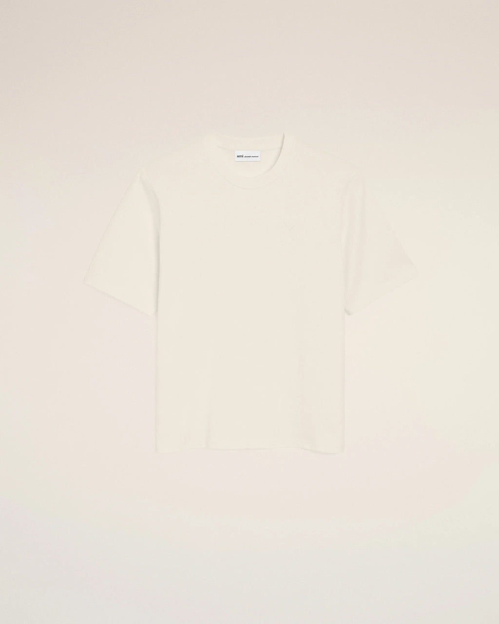 AMI - T-shirt Ami de coeur embossé Blanc Crème