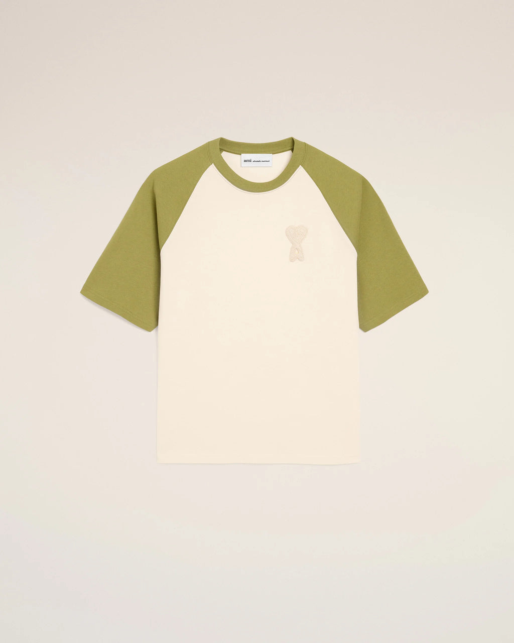 AMI - T-shirt Ami de coeur en crochet Blanc et Vert