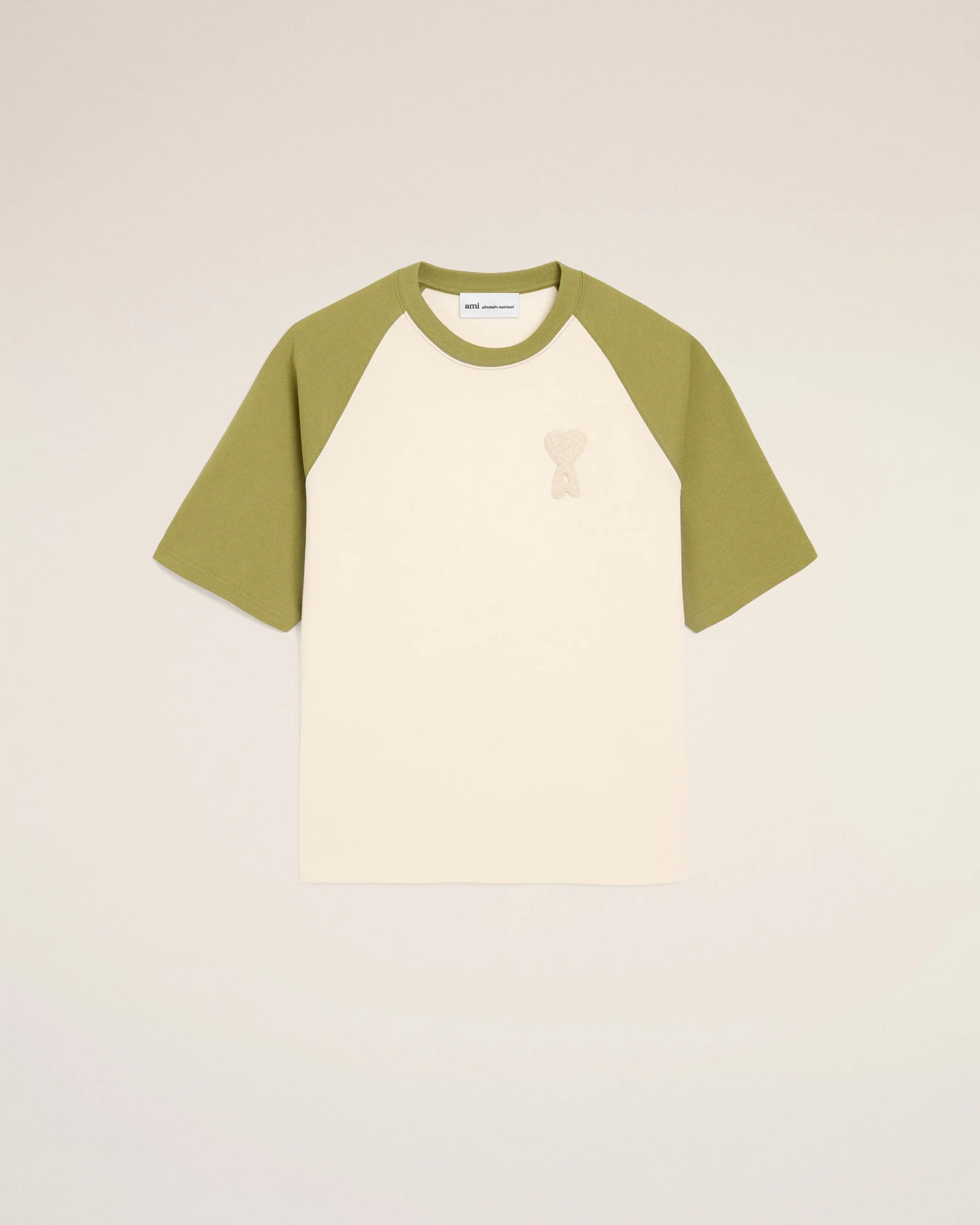 AMI - T-shirt Ami de coeur en crochet Blanc et Vert