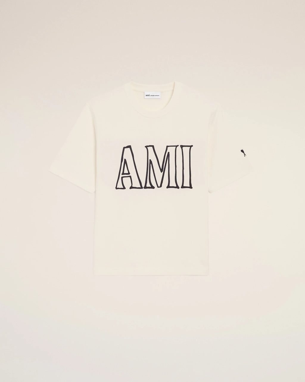 AMI - T-shirt Imprimé Ami Paris Blanc Créme
