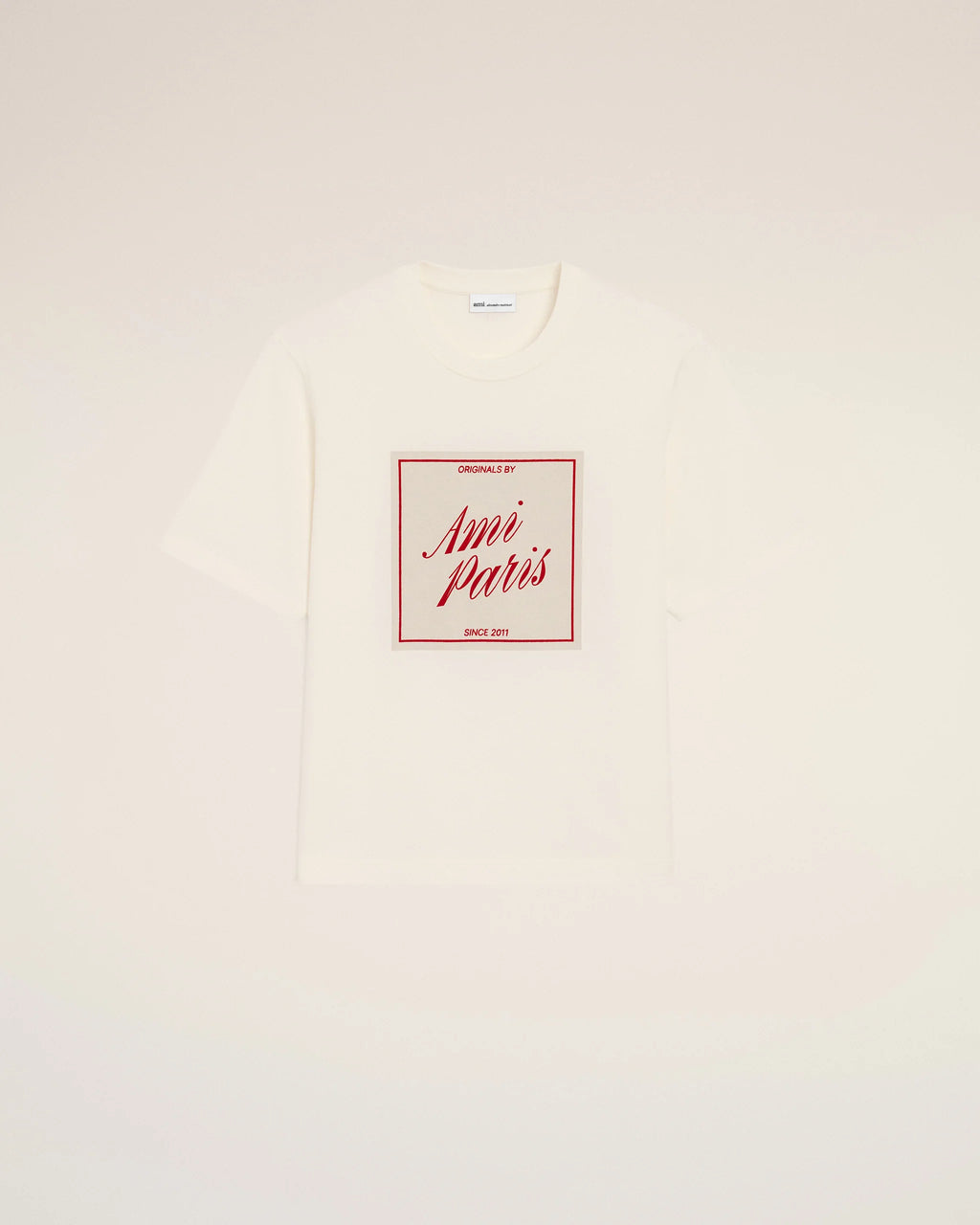 AMI - T-shirt Imprimé Ami Héritage Blanc Créme