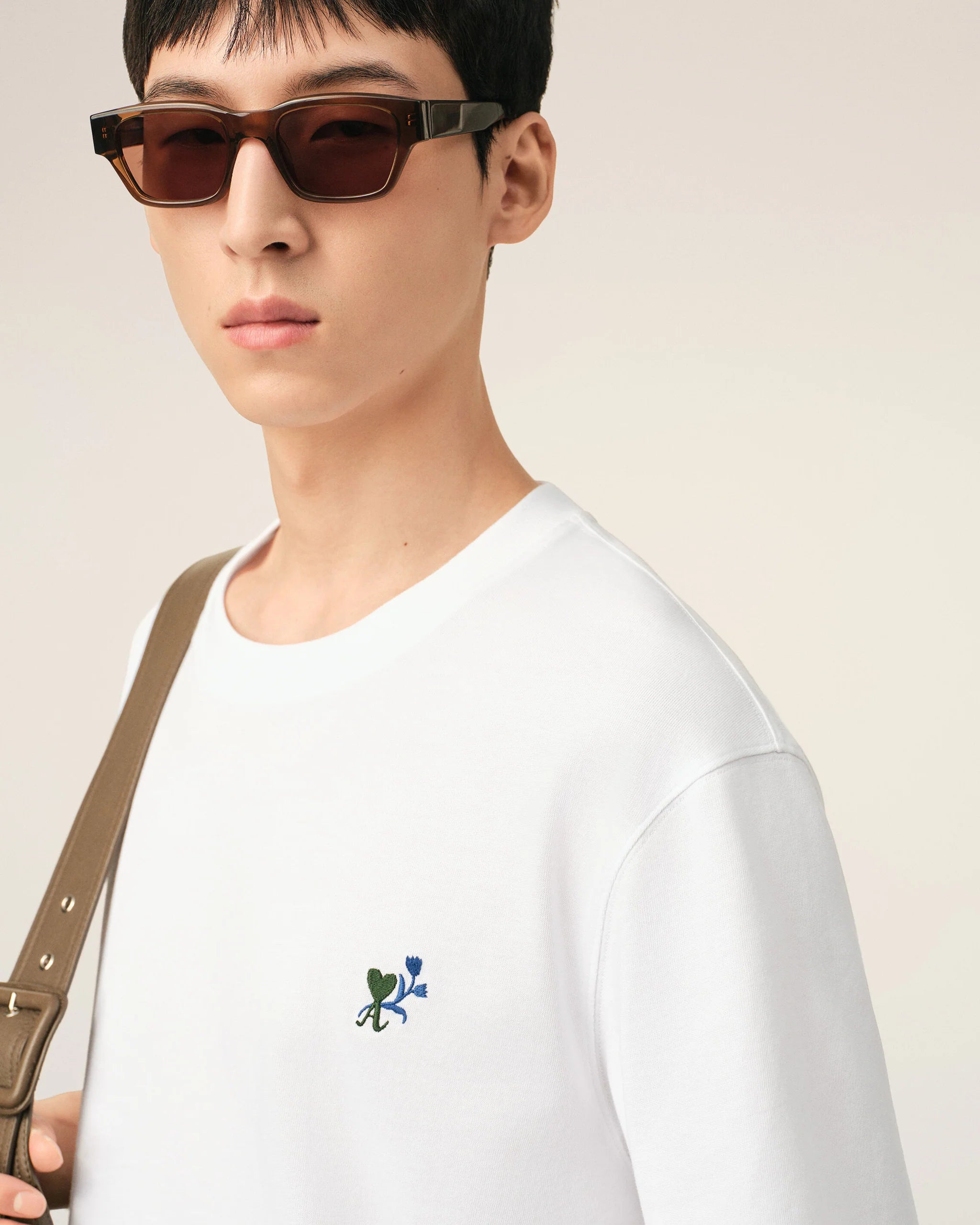 AMI - T-shirt Ami de Coeur Tulipe Blanc