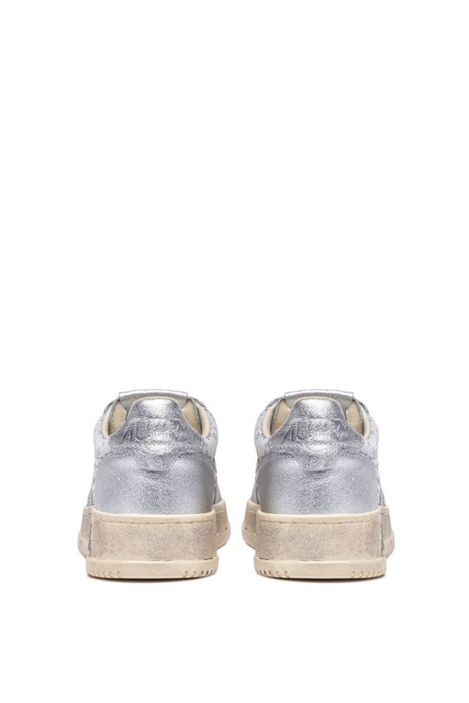 AUTRY - Basket Medalist Low Fabric/Lam White/Silver