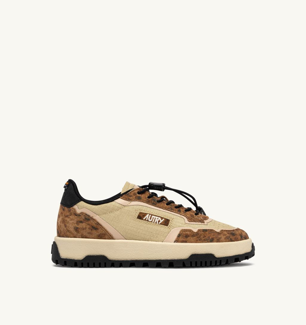 AUTRY - Basket Wildspace en Ripstop/Suede Leopard/Nabuck Wood Ash Leo/black