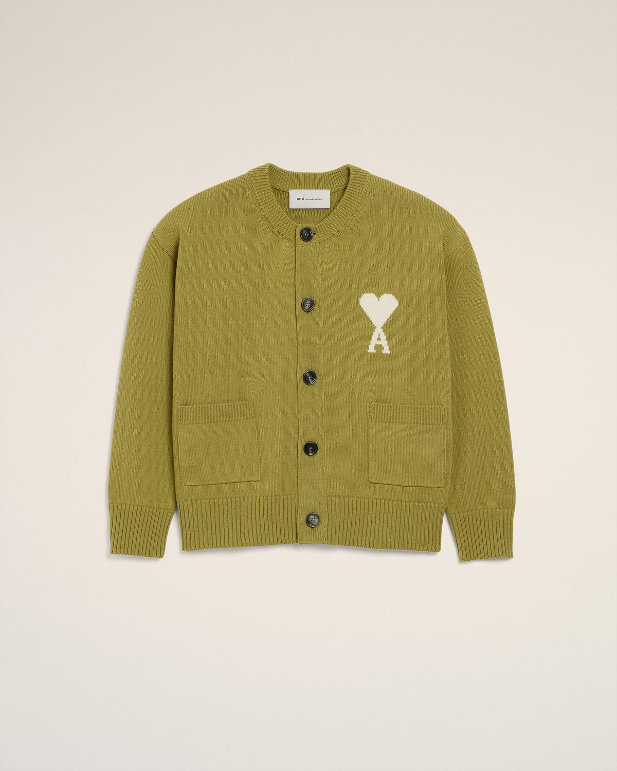 AMI - Cardigan col rond Ami de coeur Matcha