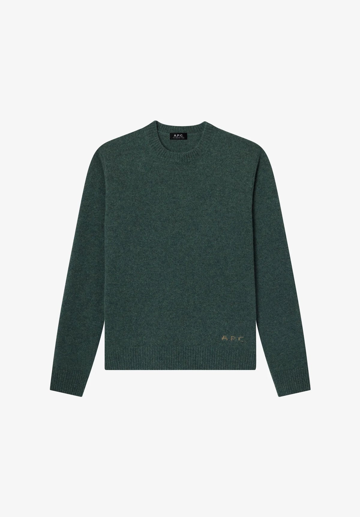 A.P.C. - Pull Edmond ample en laine Vert Chiné