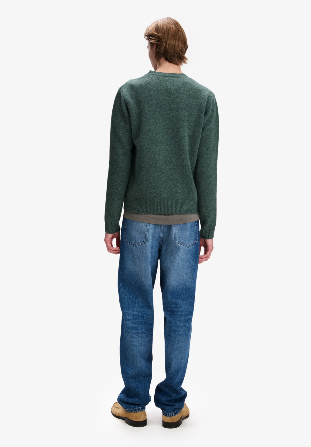 A.P.C. - Pull Edmond ample en laine Vert Chiné