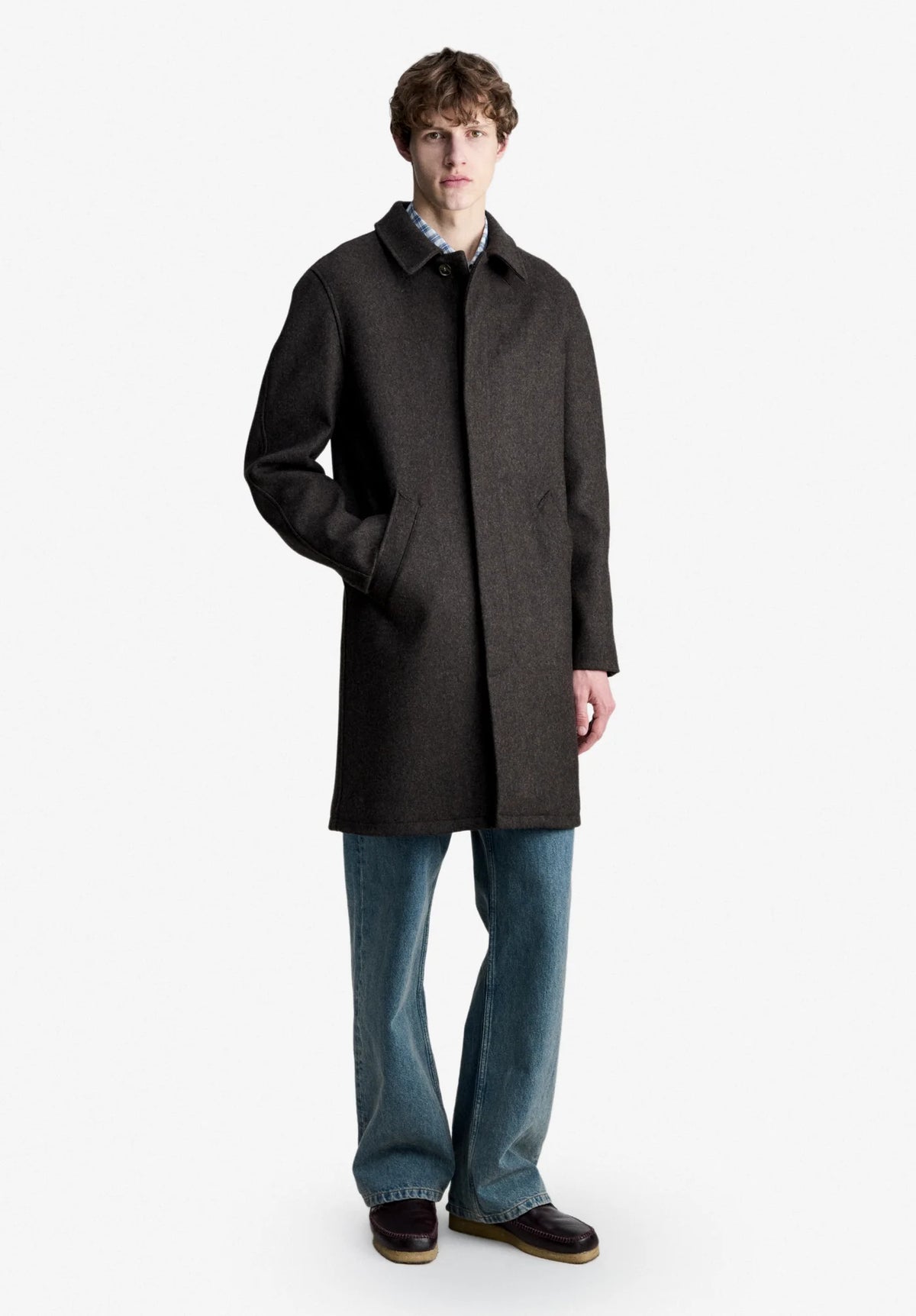 A.P.C. - Manteau Mac Marron chiné