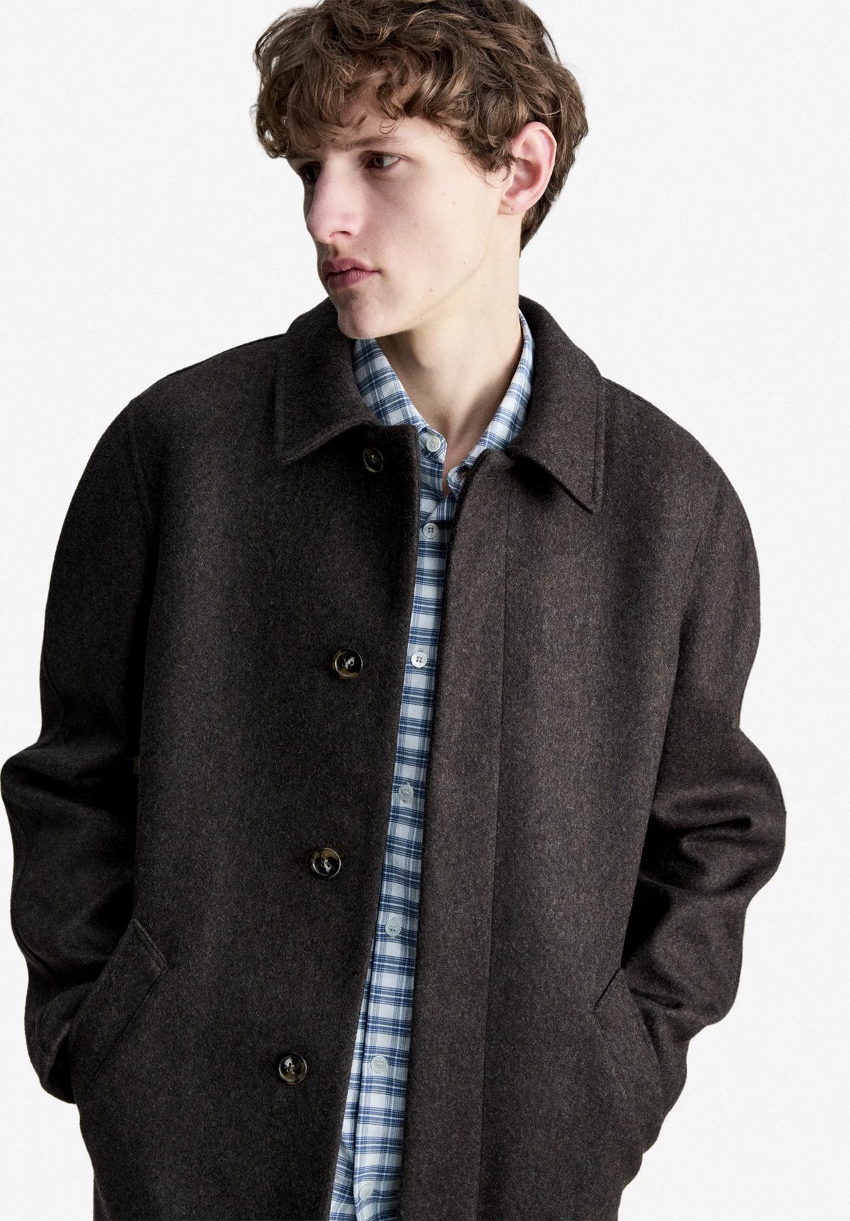 A.P.C. - Manteau Mac Marron chiné