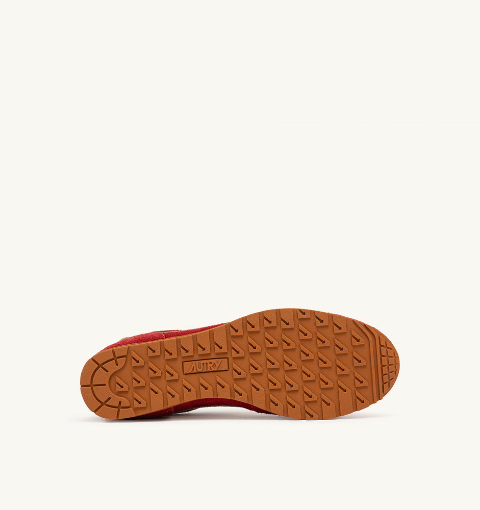 AUTRY - Basket Windspin en daim et cuir Imperial Red et rutabaga
