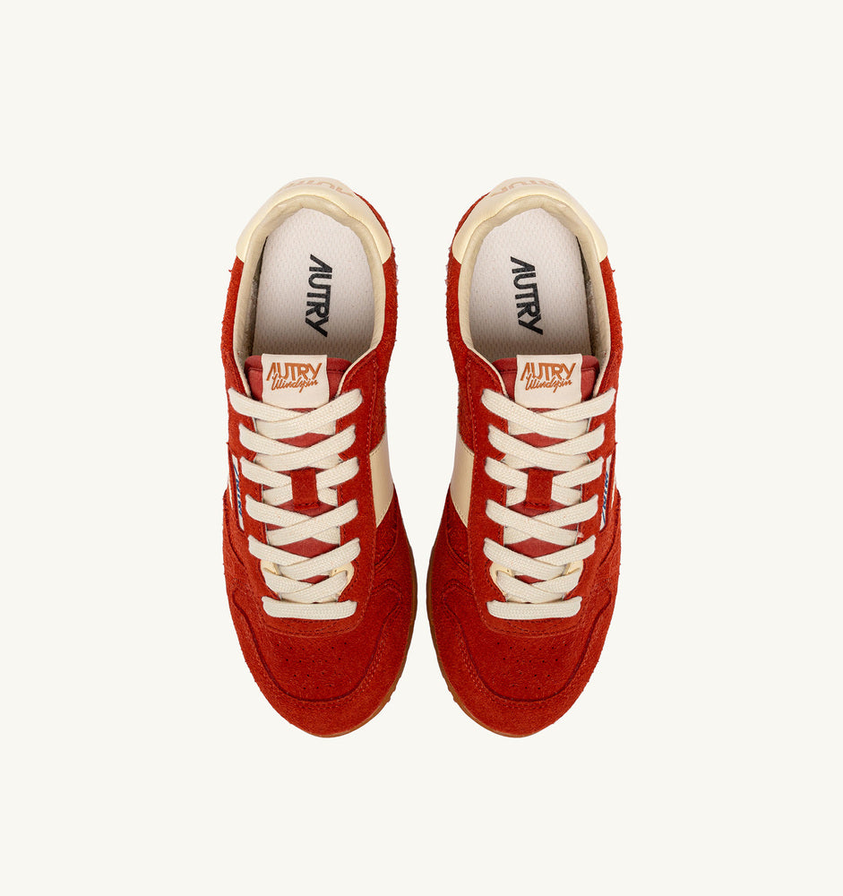 AUTRY - Basket Windspin en daim et cuir Parrot et rutabaga