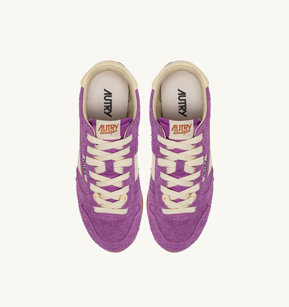 AUTRY - Basket Windspin en daim et cuir Violet et rutabaga