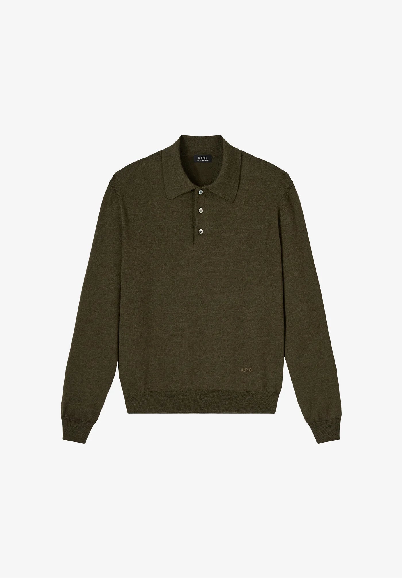 A.P.C. - Polo Riou en laine Vert Foncé
