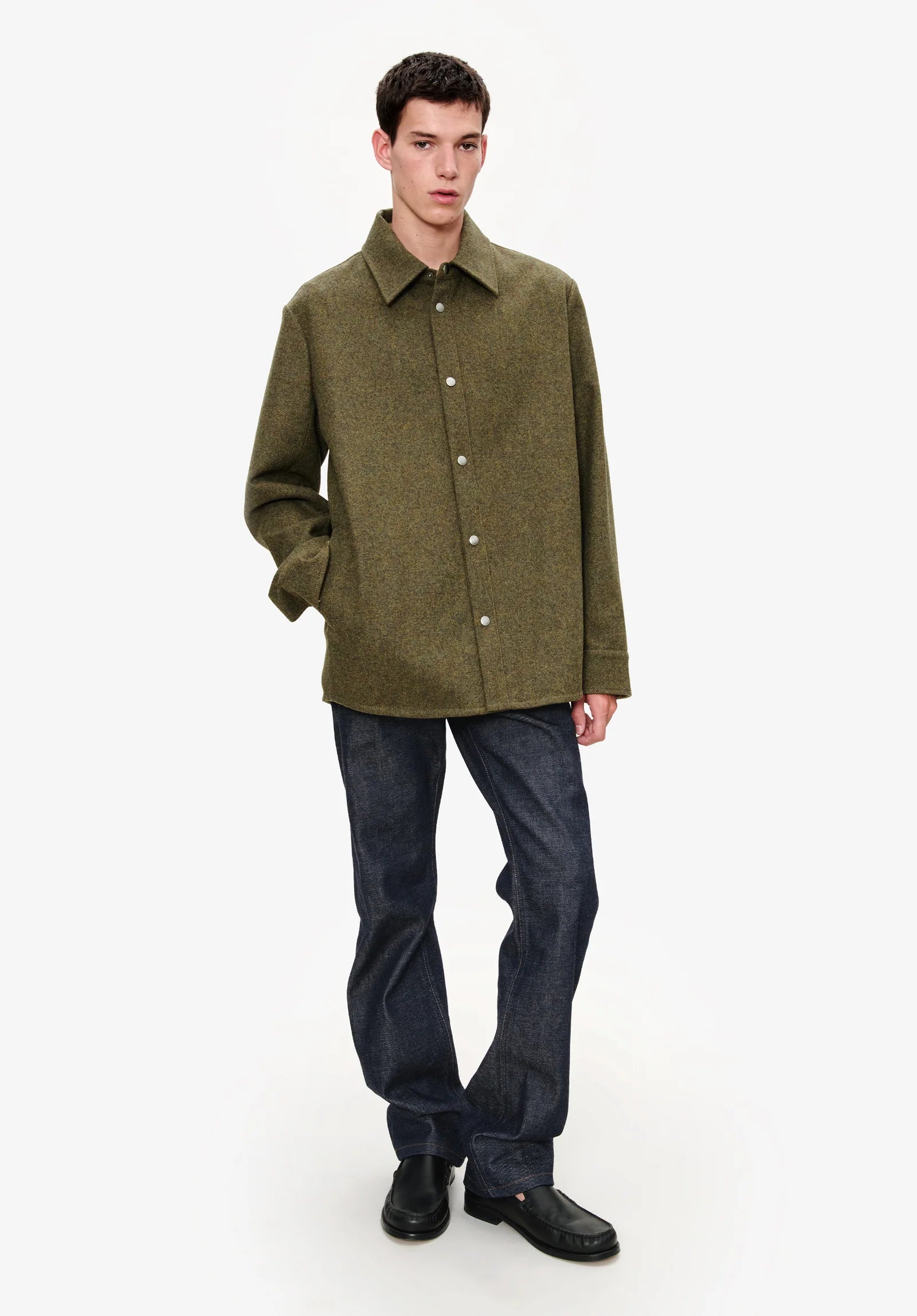 A.P.C. - Surchemise à boutons pressions Vert Chine