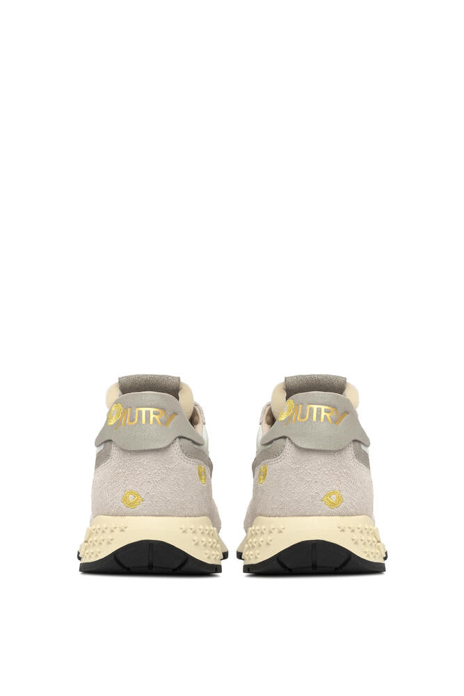 AUTRY - Basket Reelwind Flowers en nylon et daim blanc