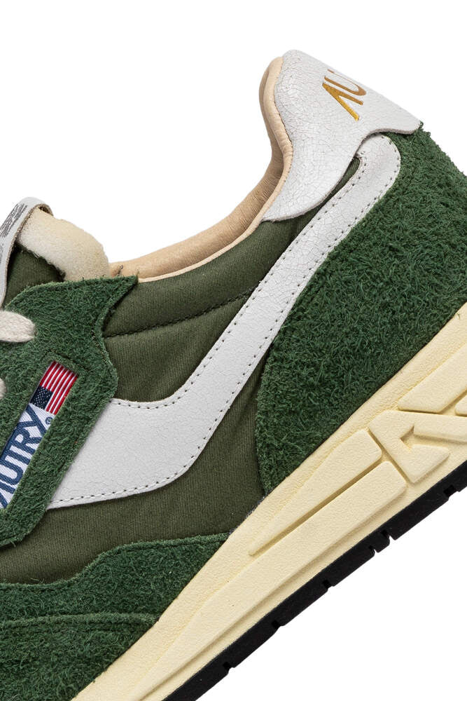 AUTRY - Basket Reelwind en daim et nylon vert