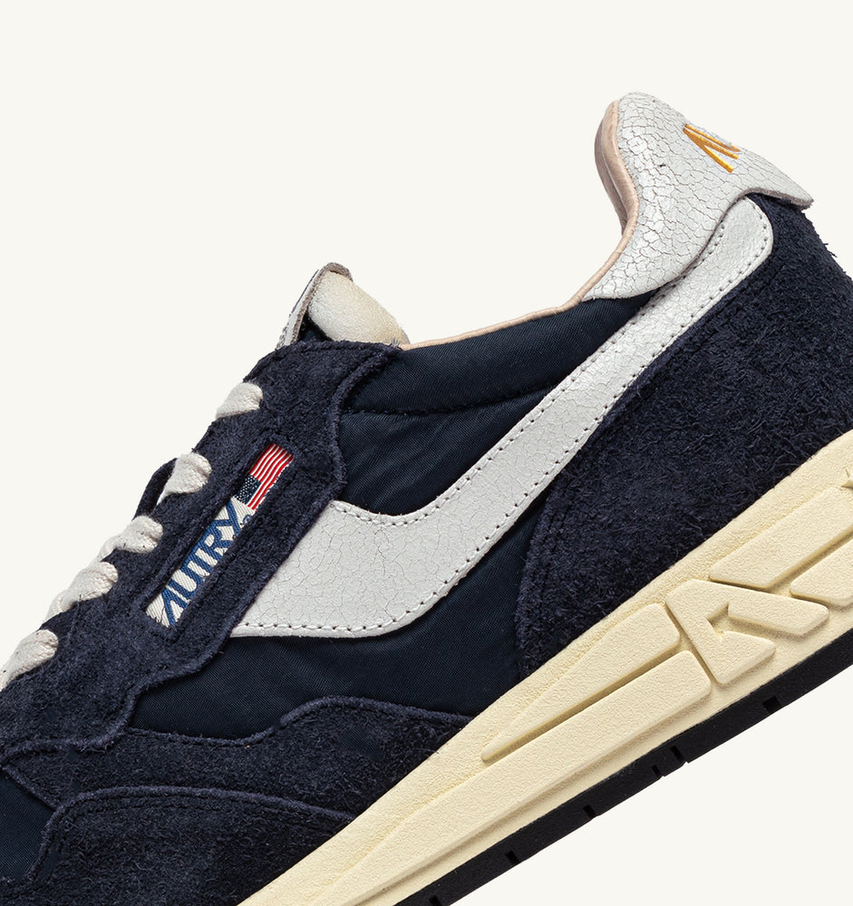 AUTRY - Basket Reelwind en nylon et daim Space Bleu Marine