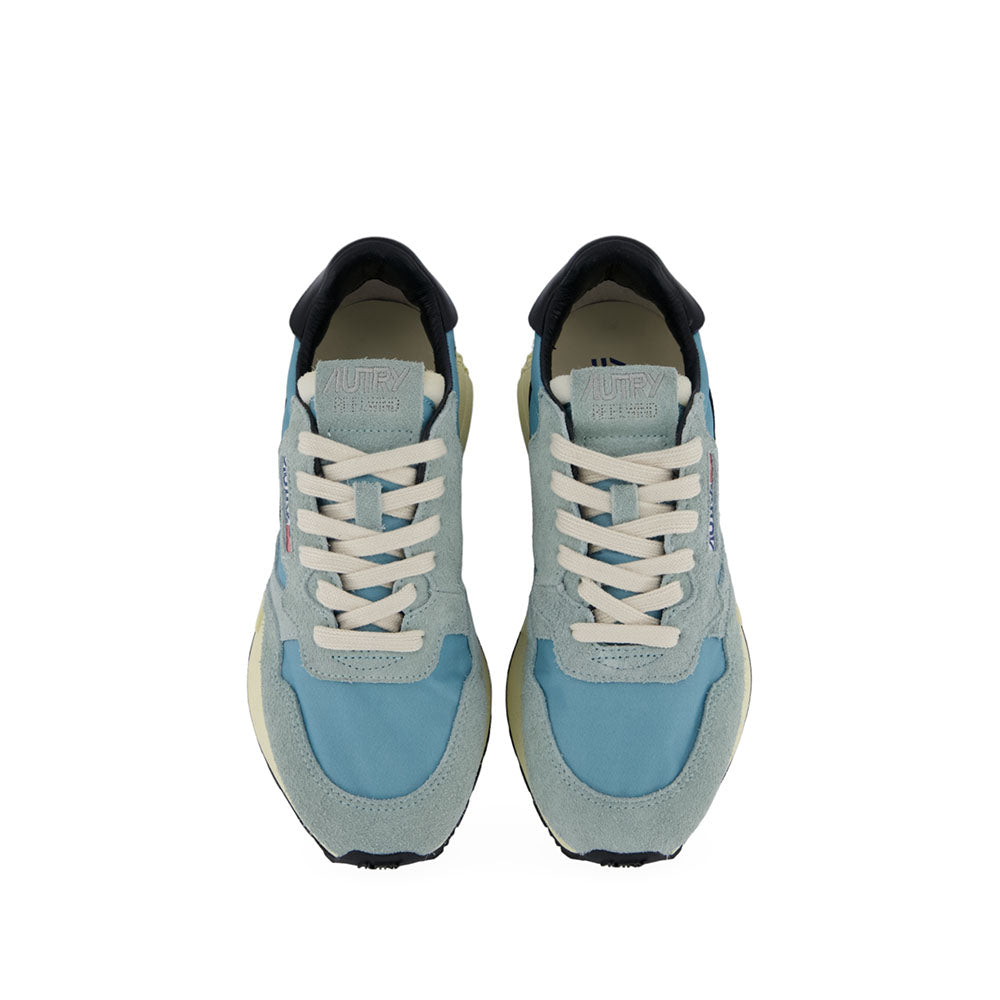 AUTRY - Basket Reelwind en daim et nylon jade et noir