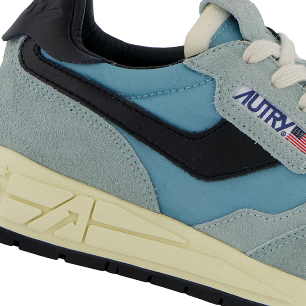 AUTRY - Basket Reelwind en daim et nylon jade et noir