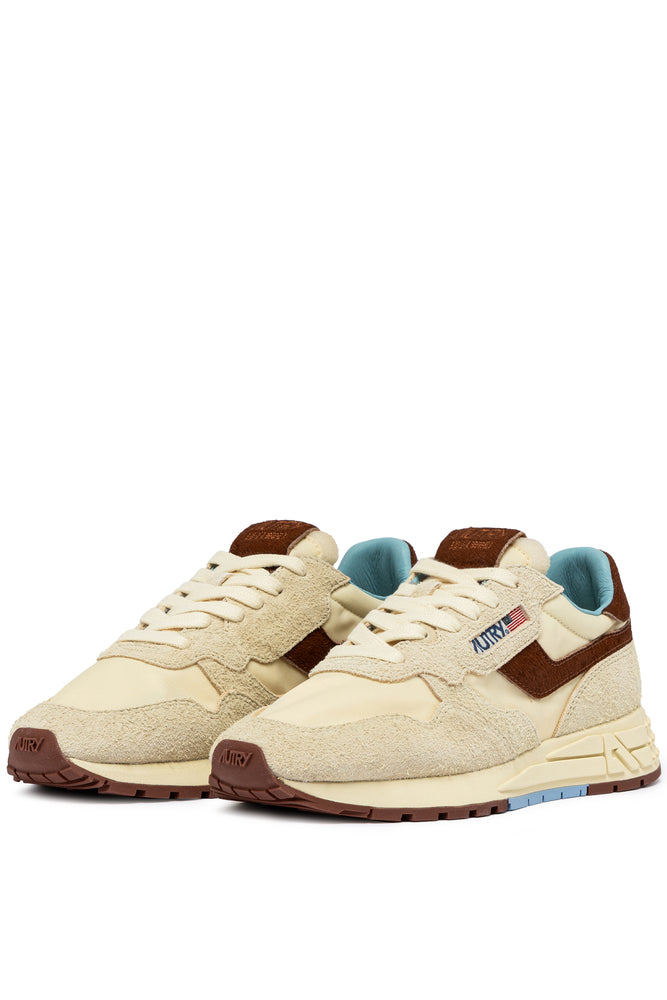 AUTRY - Basket Reelwind en daim et nylon beige