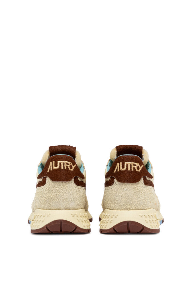 AUTRY - Basket Reelwind en daim et nylon beige