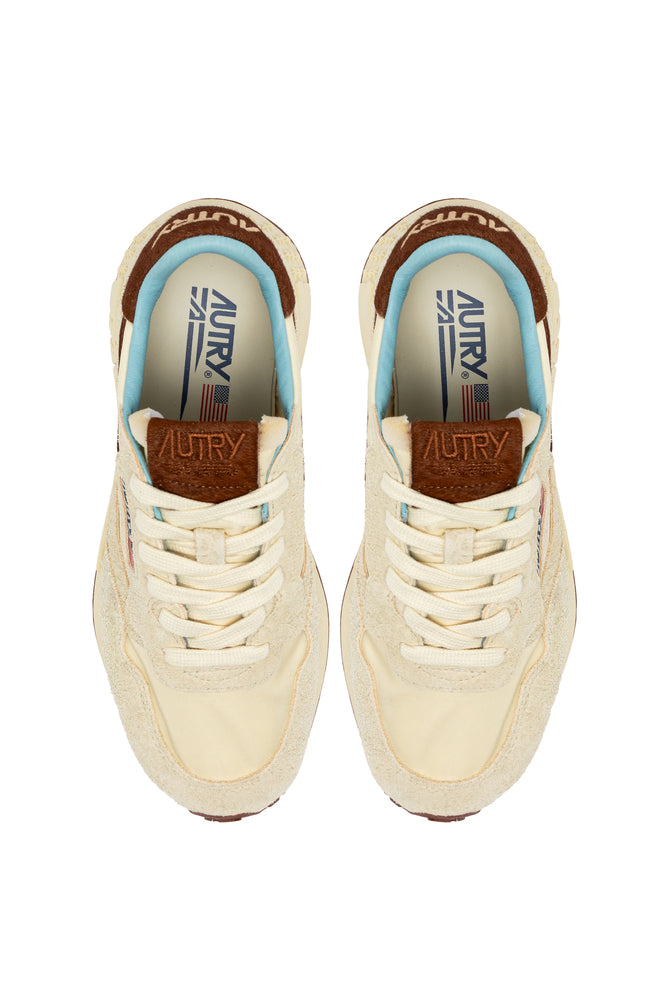 AUTRY - Basket Reelwind en daim et nylon beige