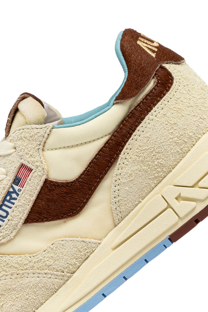 AUTRY - Basket Reelwind en daim et nylon beige