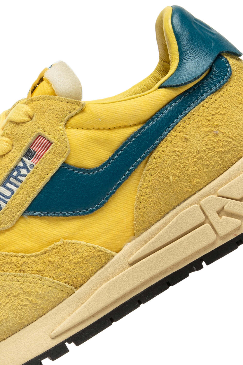 AUTRY - Basket Reelwind en daim et nylon / mesh yellow / Corsair