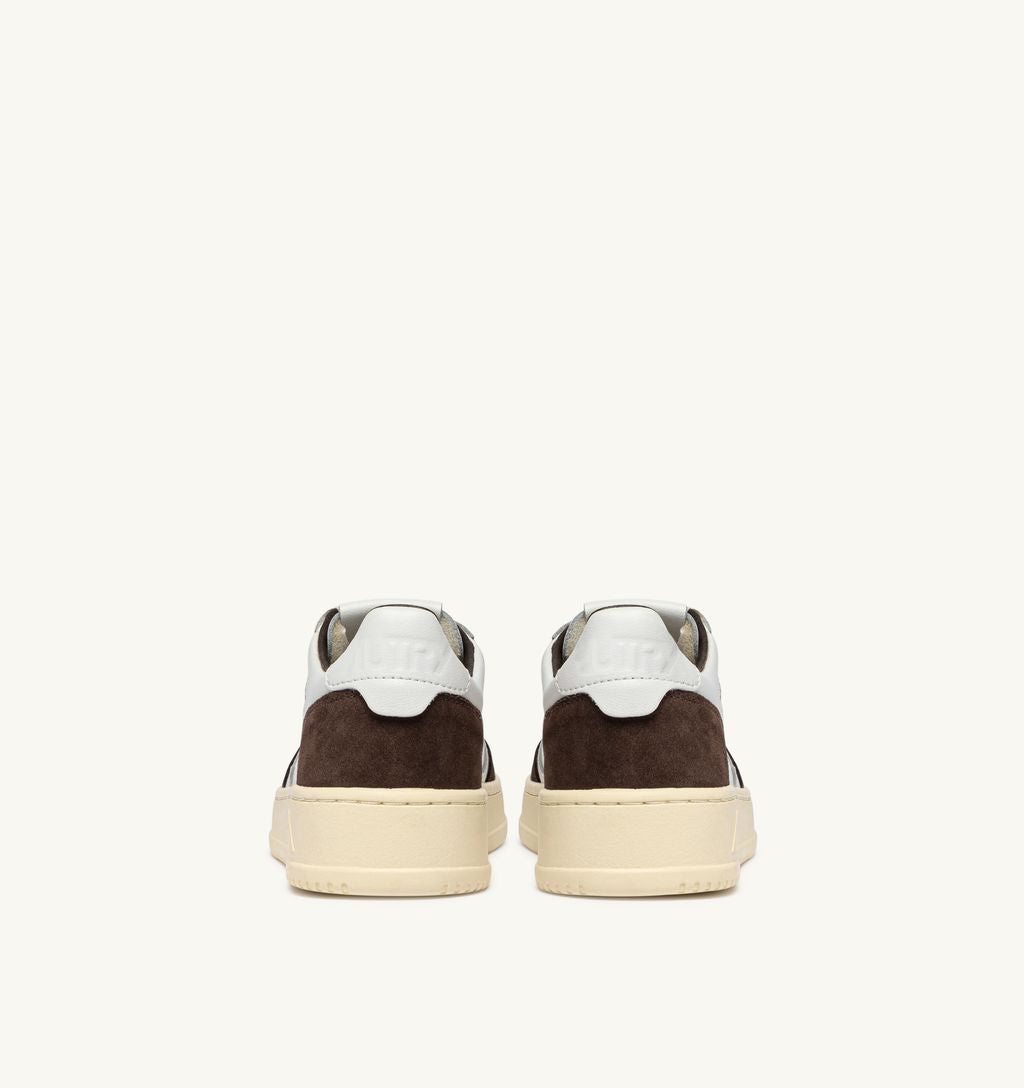 AUTRY - Basket Medalist Low Soft Leather/Suede White/Mogano