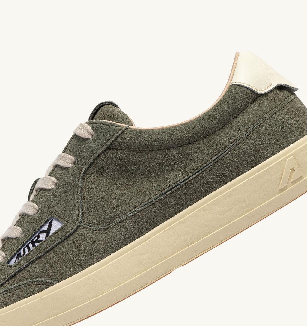 Autry - Windscape low en daim Green et Marshmallow