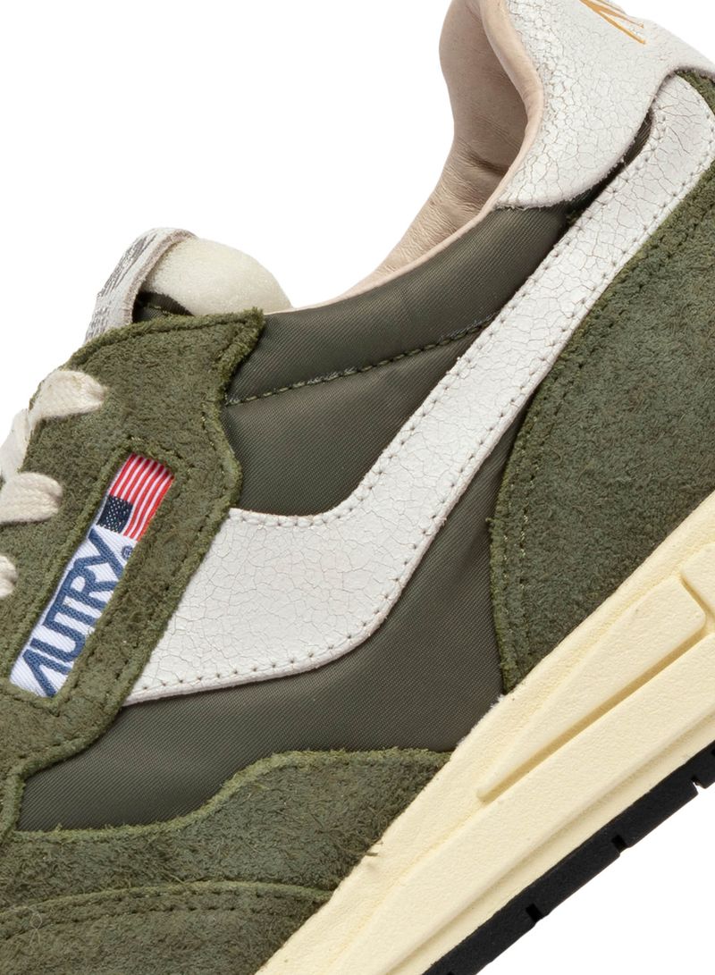 AUTRY - Basket Reelwind en daim et nylon White/ Sage