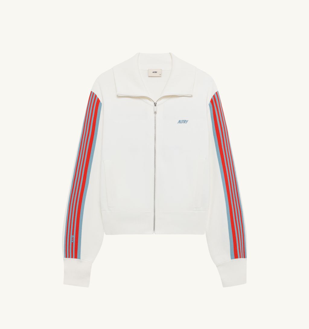 Autry - Veste Femme à fermeture éclair en maille White