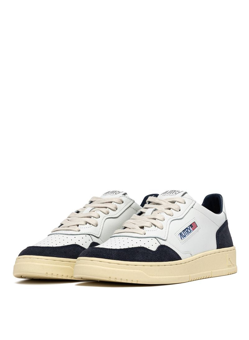 AUTRY - Basket Medalist Low Soft Leather/Suede White/Ocean