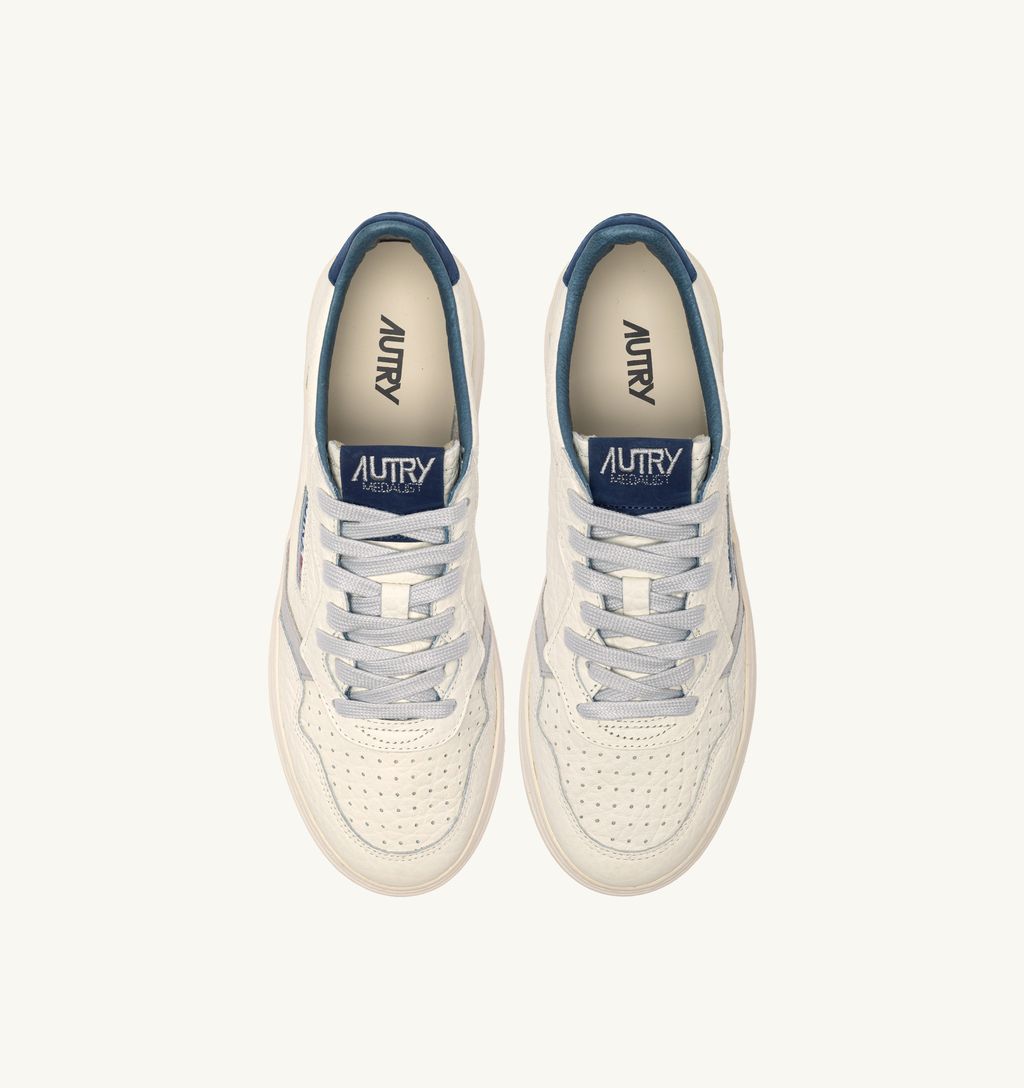 AUTRY - Basket Medalist Low cuir effet éléphant détails BlueDeep/Vapor