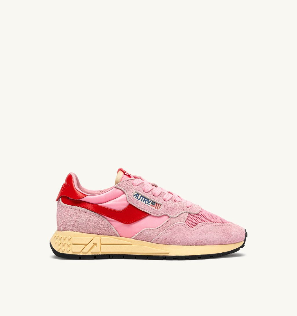 AUTRY - Basket Reelwind suede/Net Pink Cherub/Flame Scarlet