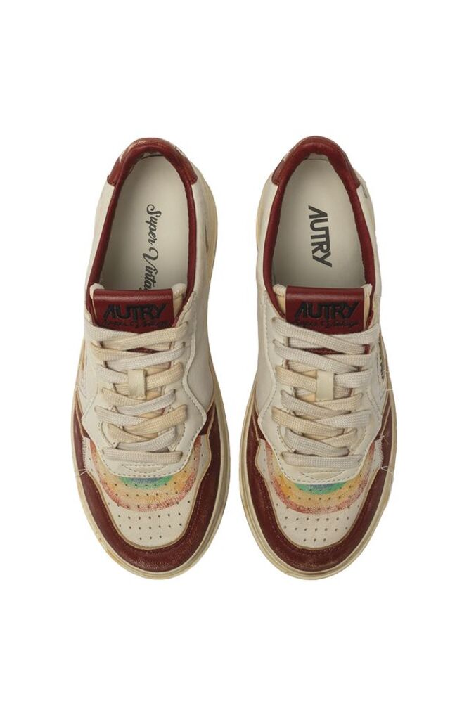 AUTRY - Basket Medalist Super Vintage en cuir Print white/ Brique