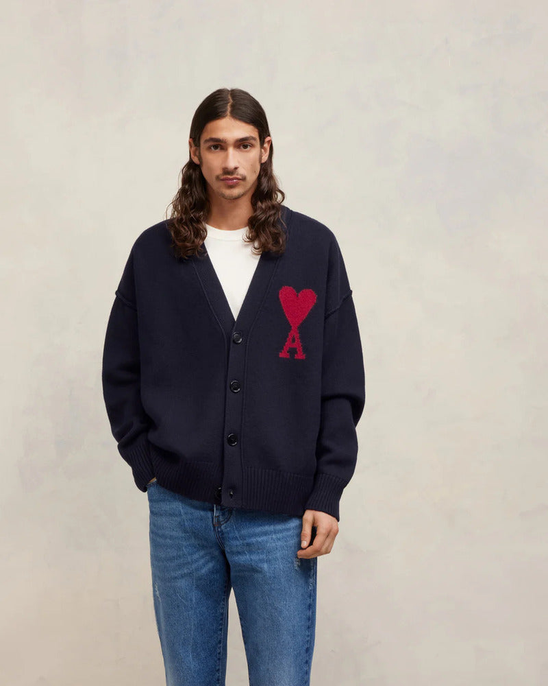 AMI - Cardigan Ami de coeur marine