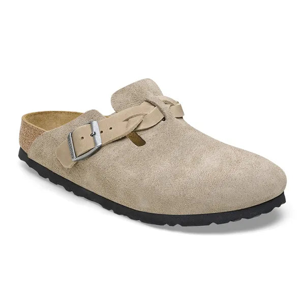 BIRKENSTOCK - Boston Braided Suede Taupe