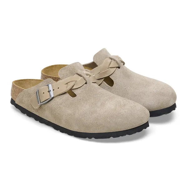 BIRKENSTOCK - Boston Braided Suede Taupe
