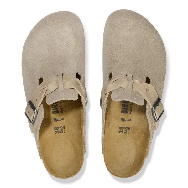 BIRKENSTOCK - Boston Braided Suede Taupe