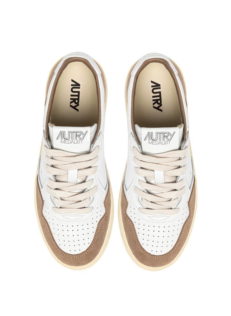 AUTRY - Basket Medalist Low Soft Leather/Suede White/Antil