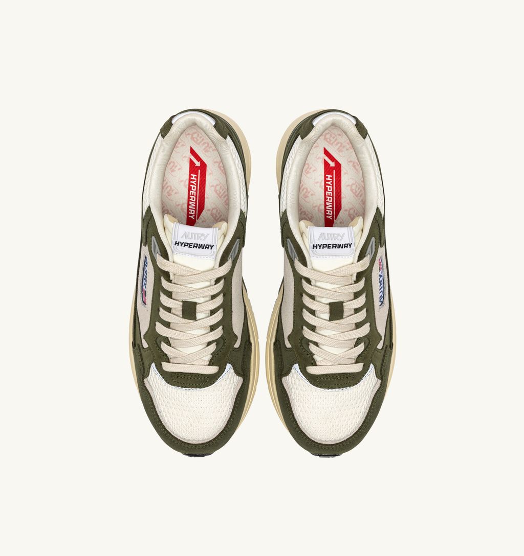 AUTRY - Basket Hyperway Suede Bicolore /Mesh Salvia/White